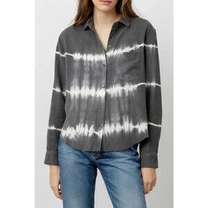 Rails Women's Ingrid Raw Shirt Coal White Waves Shirt Size XL